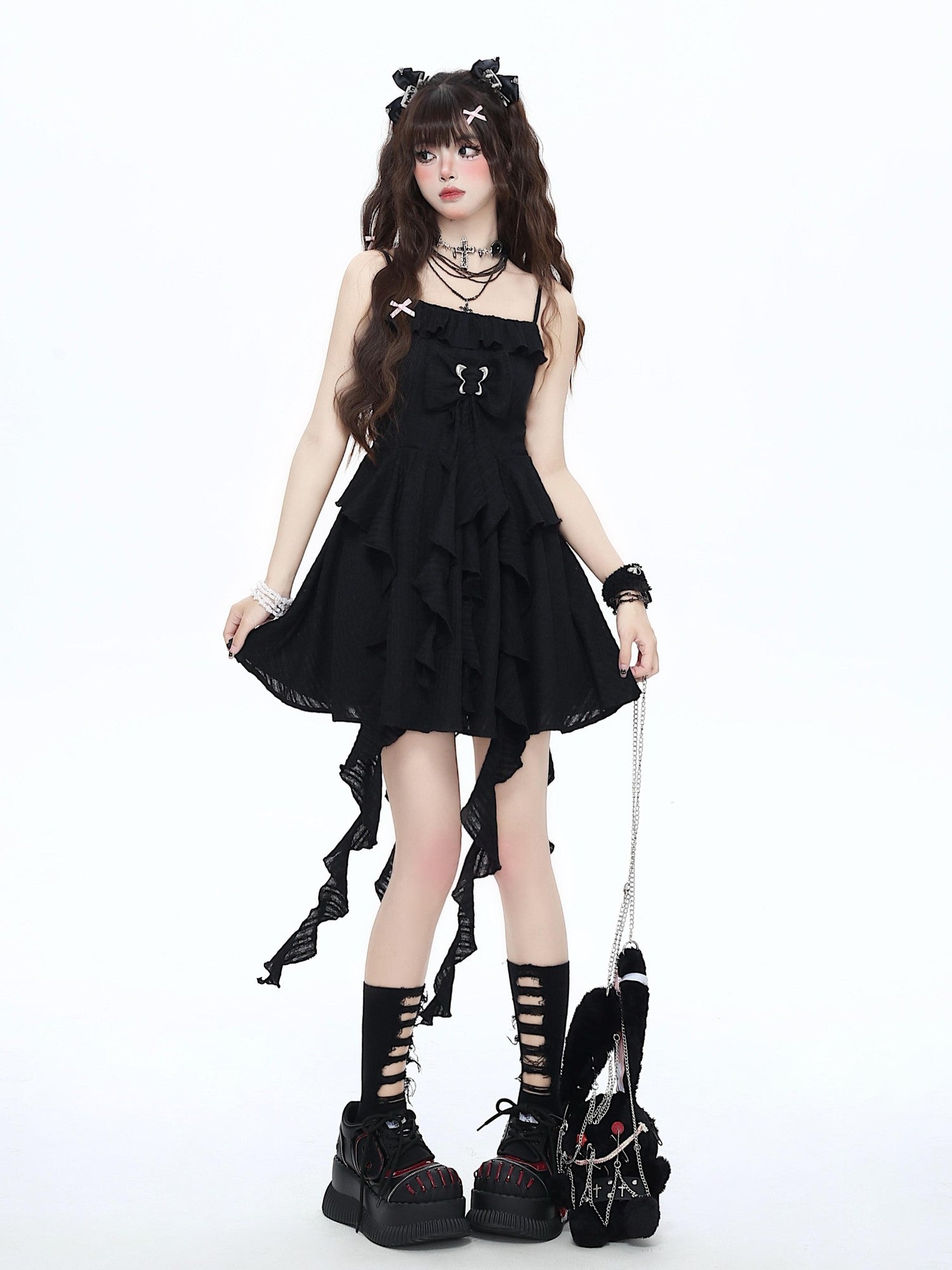 Crazy Girl Ethereal French Waist Cinched Spaghetti Strap Women&