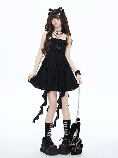 Crazy Girl Ethereal French Waist Cinched Spaghetti Strap Women&