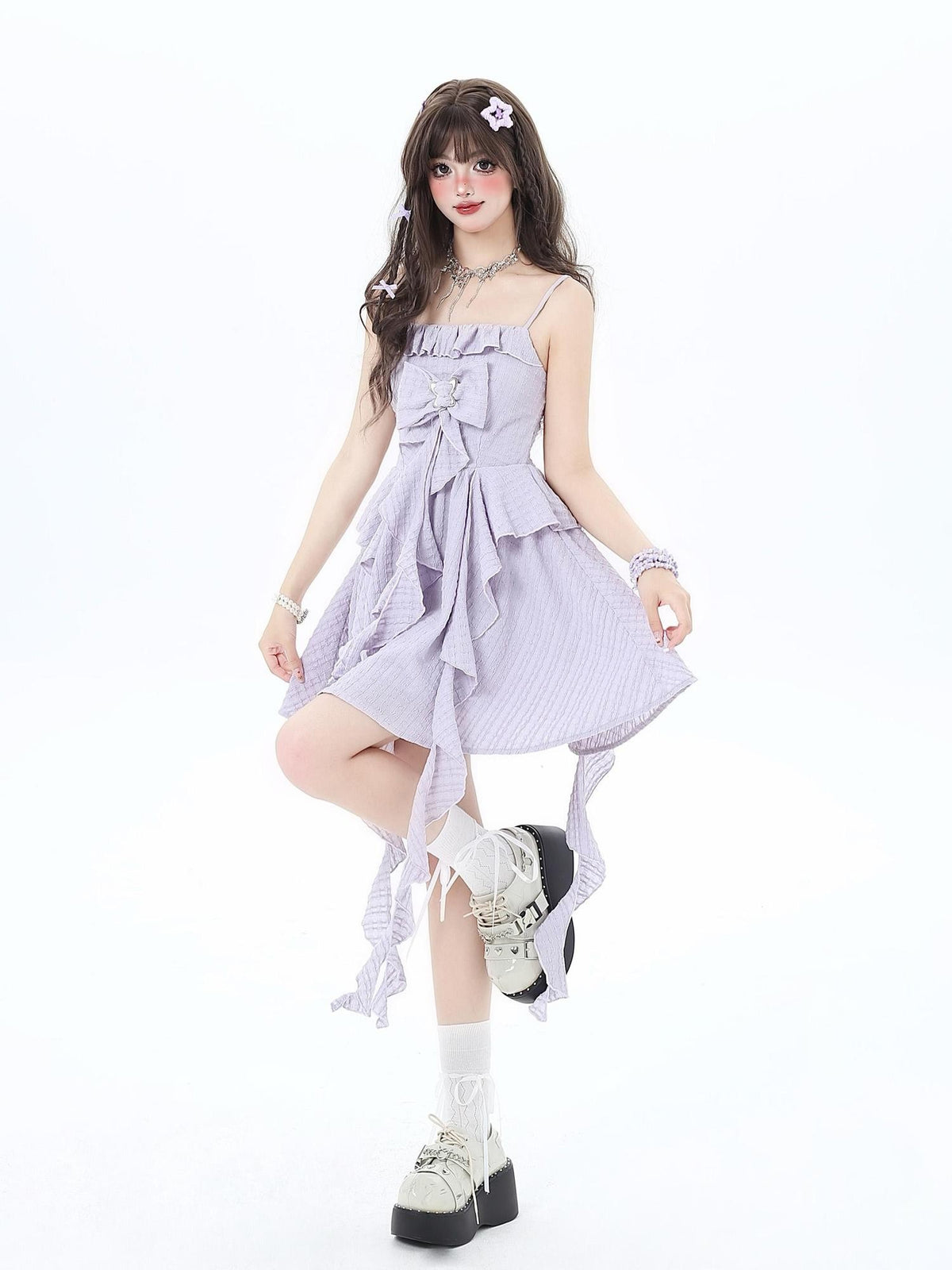 Crazy Girl Ethereal French Waist Cinched Spaghetti Strap Women&