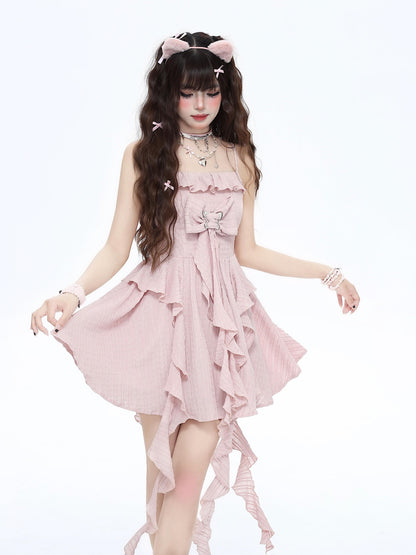 Crazy Girl Ethereal French Waist Cinched Spaghetti Strap Women&
