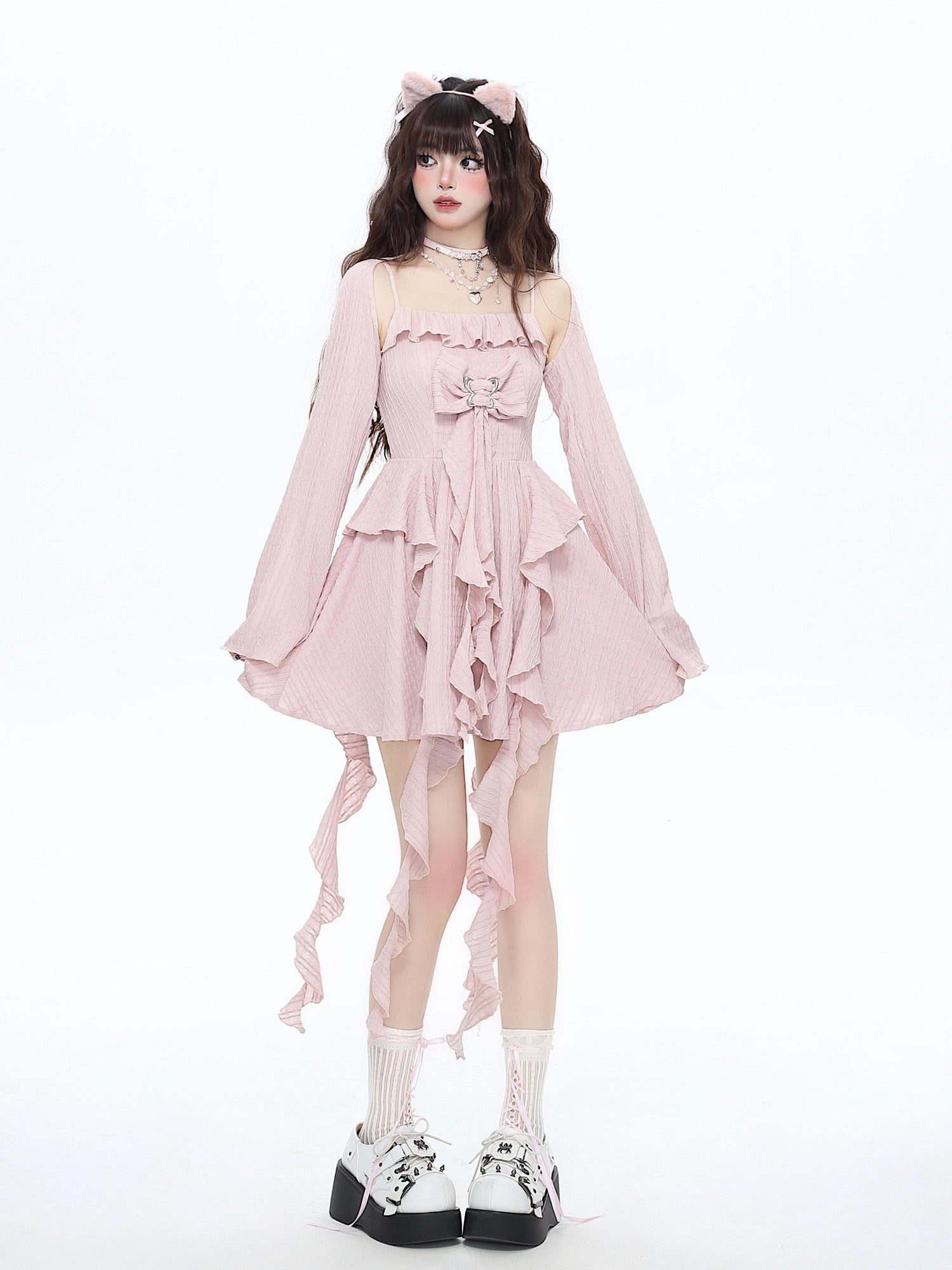 Crazy Girl Ethereal French Waist Cinched Spaghetti Strap Women&