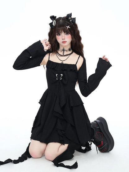 Crazy Girl Ethereal French Waist Cinched Spaghetti Strap Women&