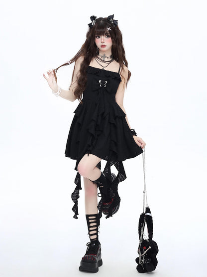 Crazy Girl Ethereal French Waist Cinched Spaghetti Strap Women&