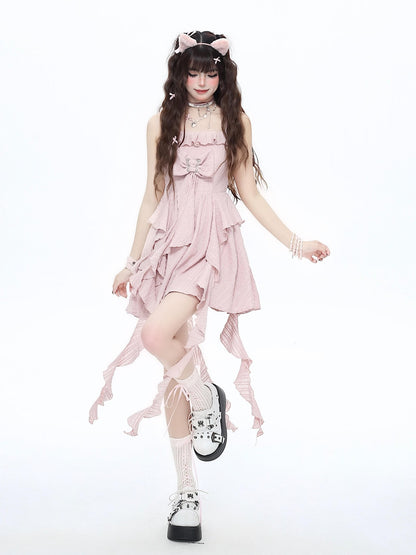 Crazy Girl Ethereal French Waist Cinched Spaghetti Strap Women&