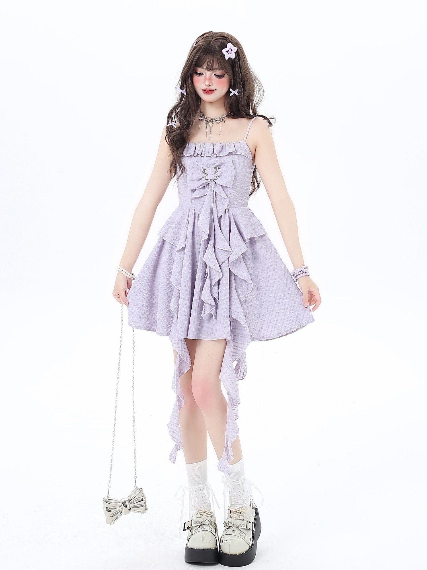 Crazy Girl Ethereal French Waist Cinched Spaghetti Strap Women&