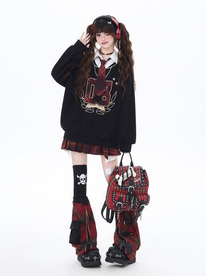 Crazy_Girl_Faux_Two_Piece_Stand_Collar_Loose_Fit_College_Sweet_Women&
