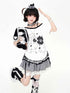 Crazy_Girl_Four_Leaf_Clover_Spliced_Drawstring_Cropped_Women&