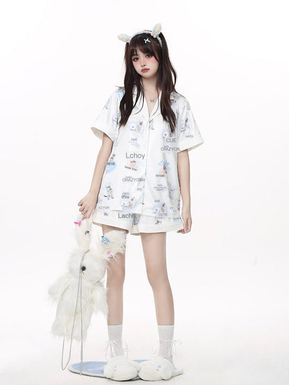 Crazy_Girl_Goodnight_Cat_Print_V-neck_Drop_Shoulder_Women&