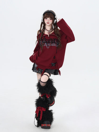 Crazy Girl Gothic Fragment Zip Lapel Women&