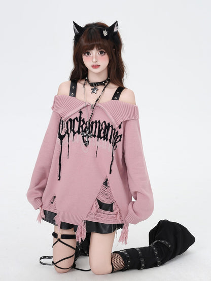 Crazy Girl Gothic Fragment Zip Lapel Women&