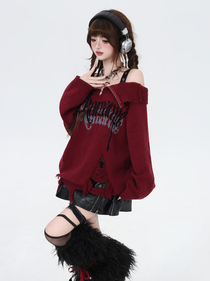 Crazy Girl Gothic Fragment Zip Lapel Women&