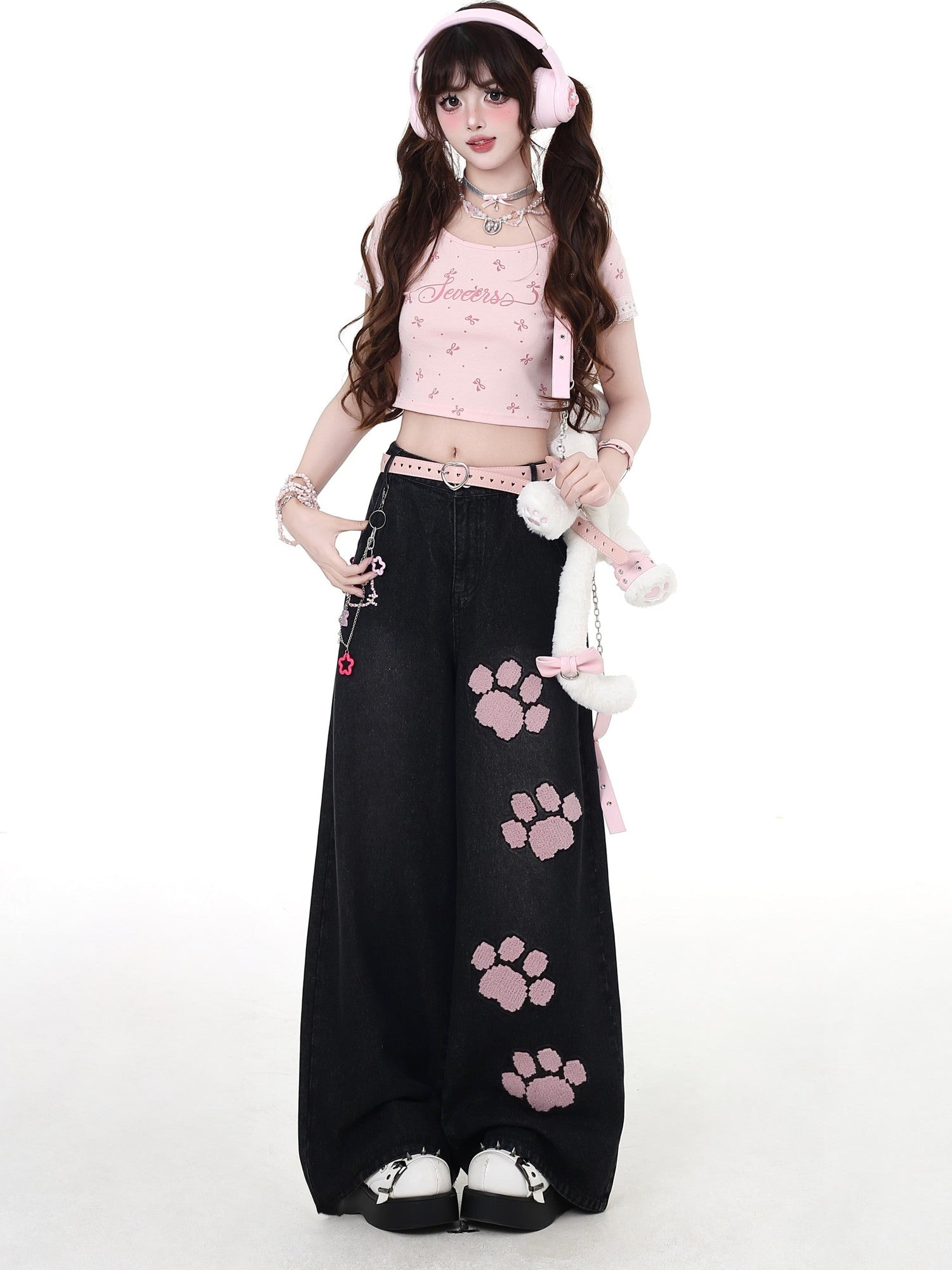 Crazy Girl Gothic Machine Embroidered High Waist Women&