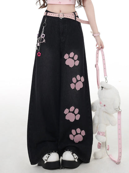 Crazy Girl Gothic Machine Embroidered High Waist Women&