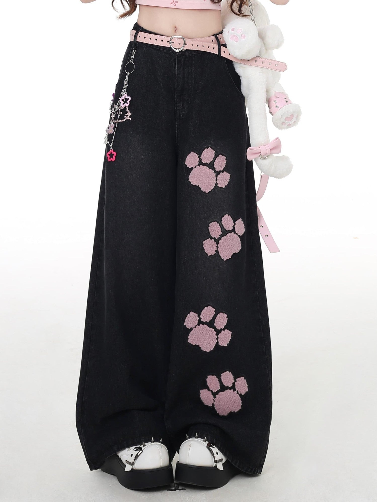 Crazy Girl Gothic Machine Embroidered High Waist Women&