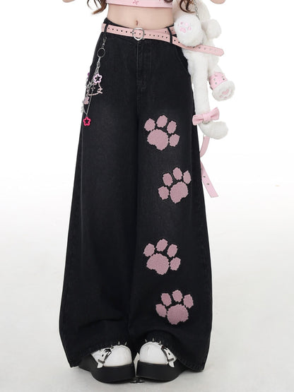 Crazy Girl Gothic Machine Embroidered High Waist Women&