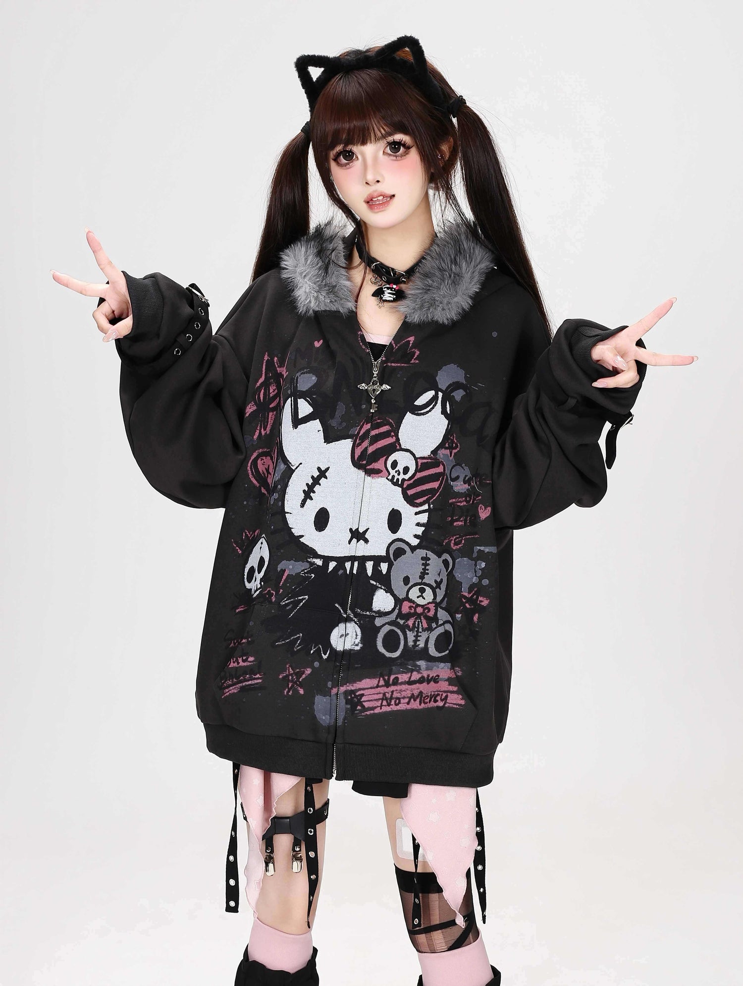 Crazy_Girl_Gothic_Rabbit_Fur_Collar_Punk_Loose_Women&