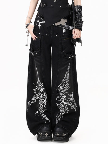 Crazy Girl Gothic Street Ripped High Waist Women&