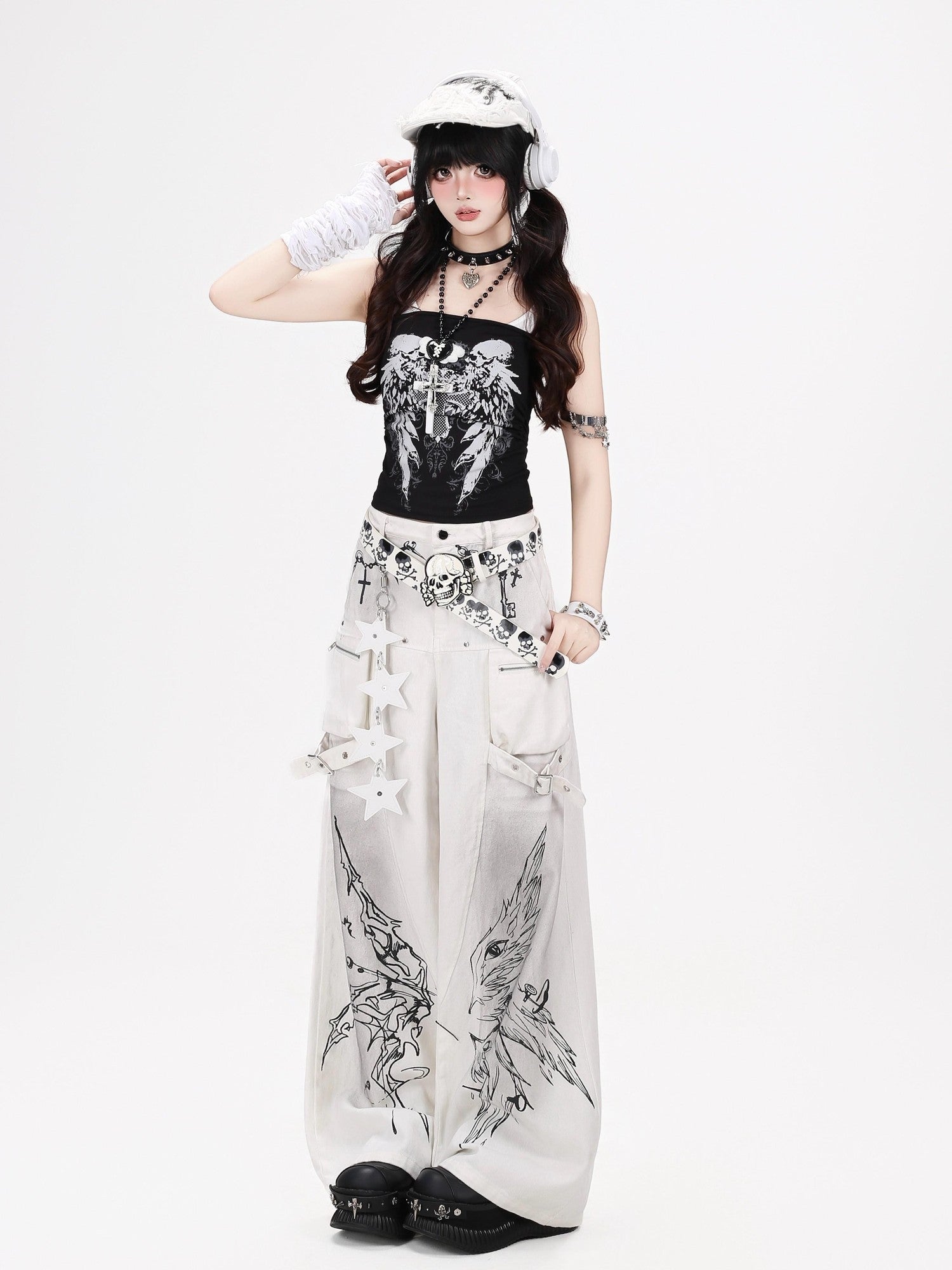 Crazy Girl Gothic Street Ripped High Waist Women&