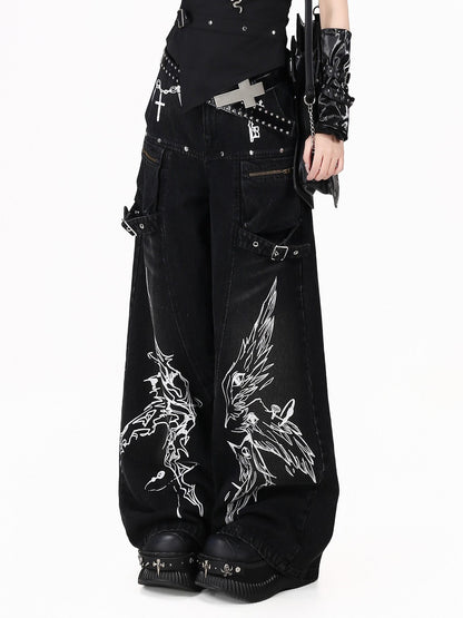 Crazy Girl Gothic Street Ripped High Waist Women&