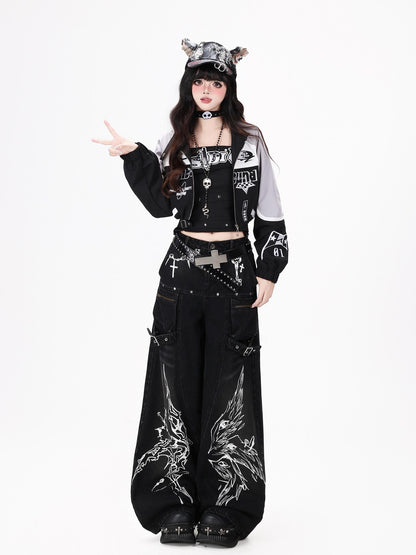 Crazy Girl Gothic Street Ripped High Waist Women&