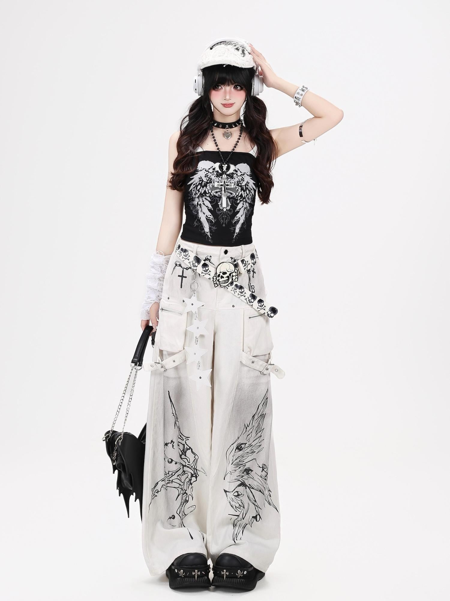 Crazy Girl Gothic Street Ripped High Waist Women&