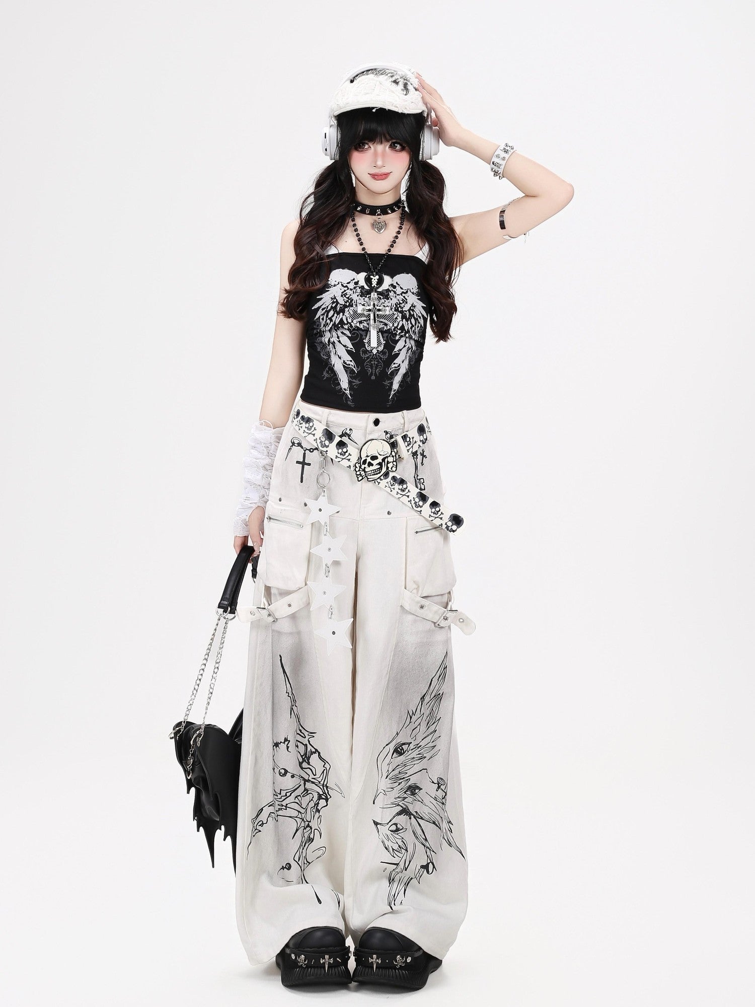 Crazy Girl Gothic Street Ripped High Waist Women&