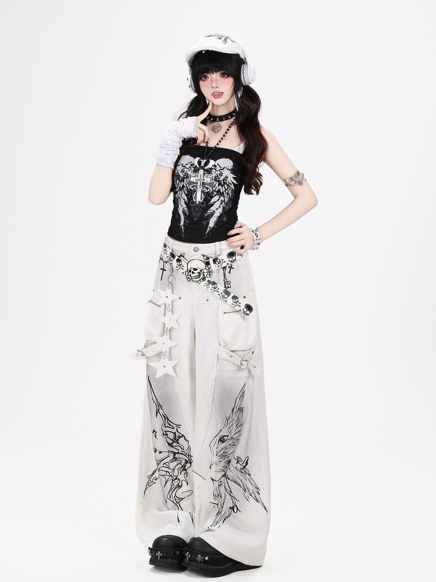 Crazy Girl Gothic Street Ripped High Waist Women&