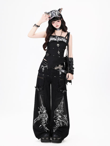 Crazy Girl Gothic Street Ripped High Waist Women&