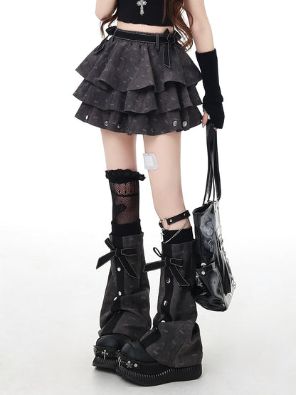 Crazy_Girl_Grey_Subtle_Jacquard_Ruffled_Tie_Dye_Gothic_Women&