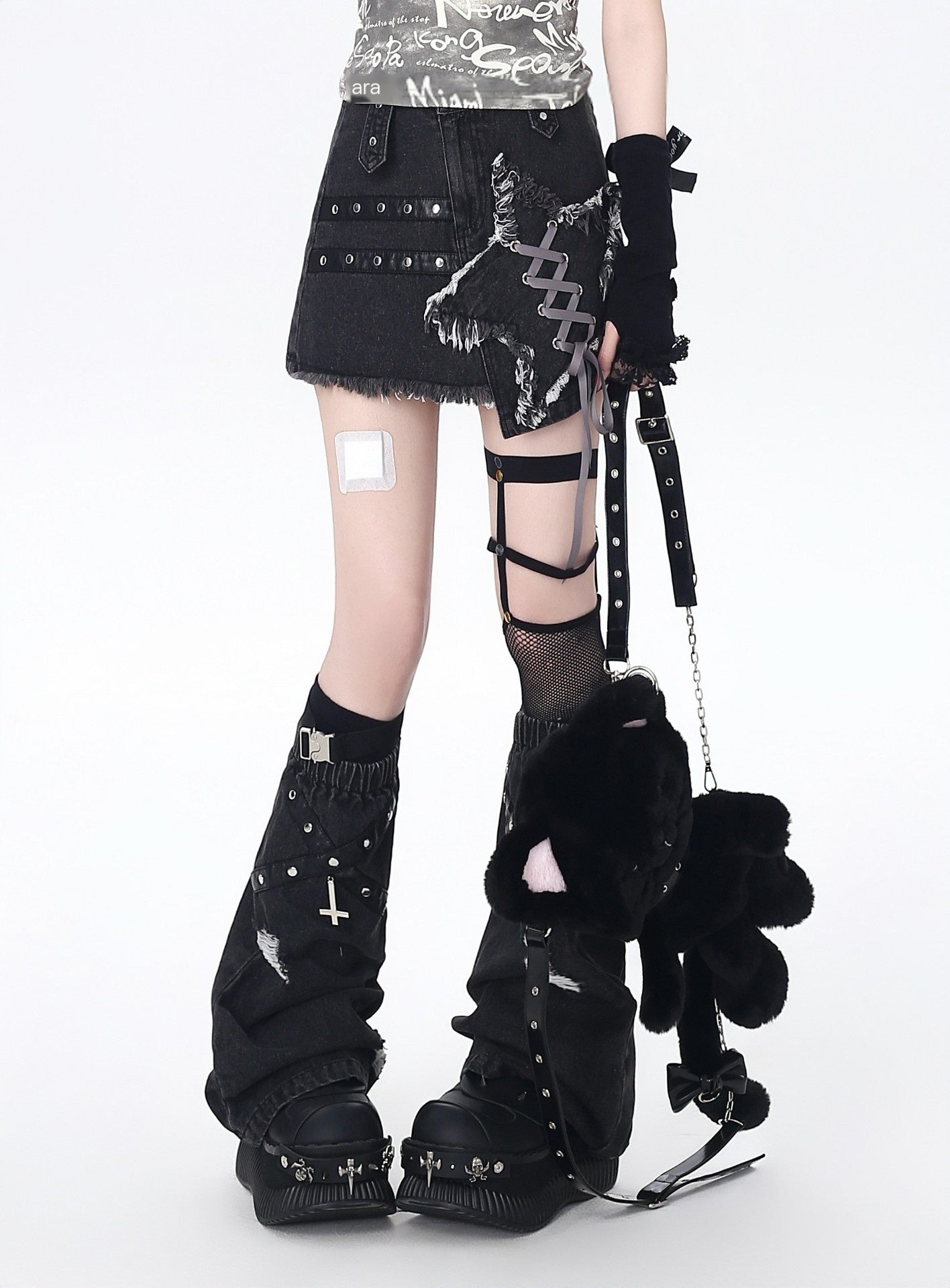 Crazy_Girl_Irregular_Star_Asymmetric_A_Line_Tie_High_Waist_Women&