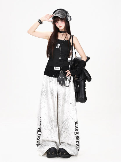 Crazy Girl Leopard Print Distressed High Waist Letter Women&