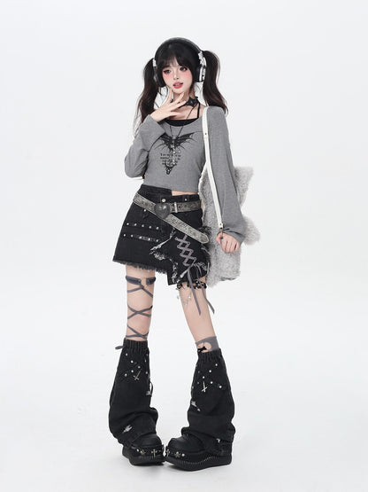 Crazy Girl Letter Print Patchwork Faux Halter Slim Fit Women&