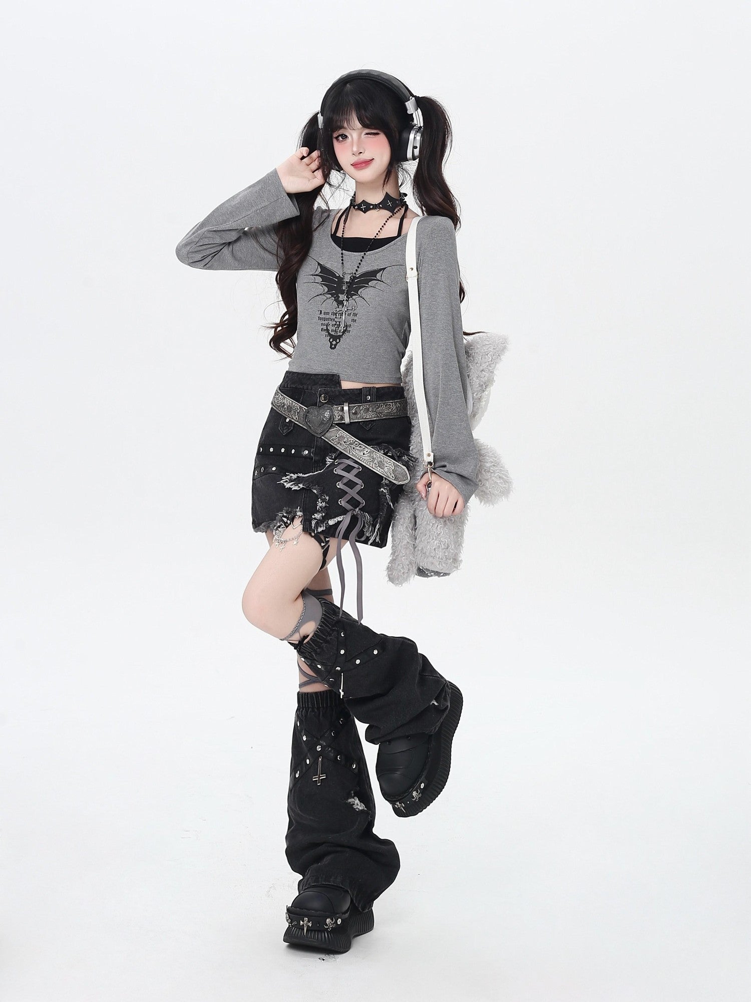 Crazy Girl Letter Print Patchwork Faux Halter Slim Fit Women&