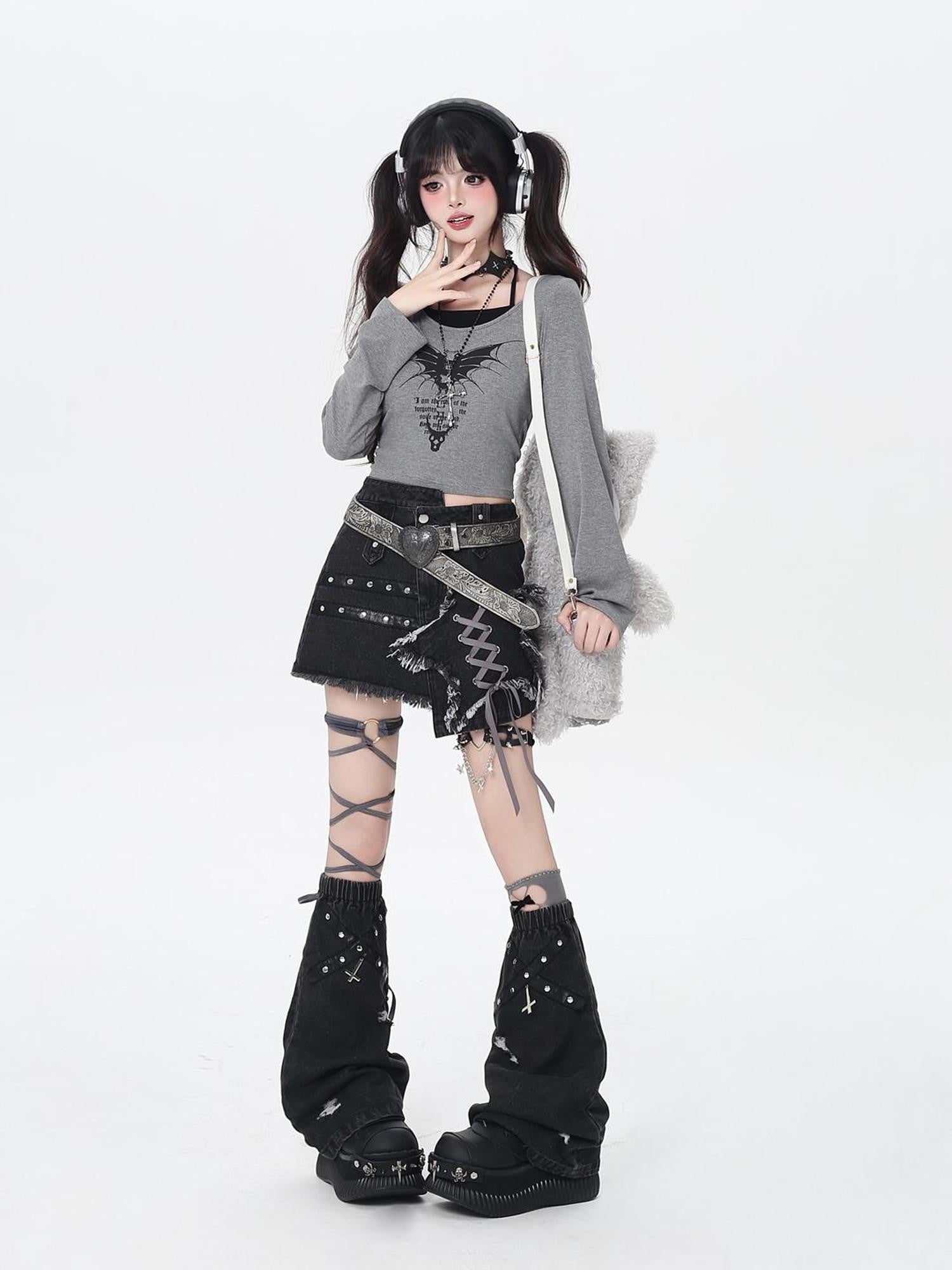 Crazy Girl Letter Print Patchwork Faux Halter Slim Fit Women&