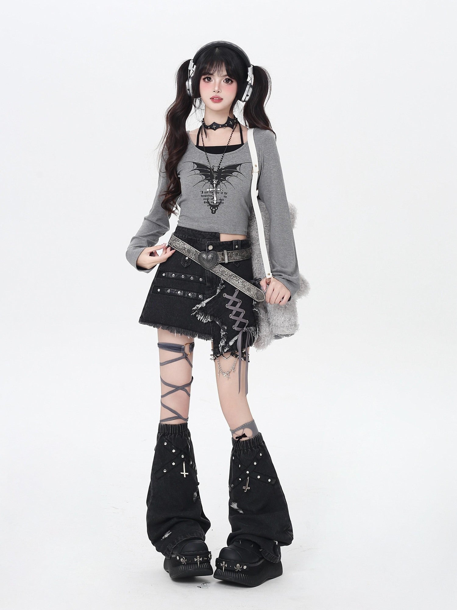 Crazy Girl Letter Print Patchwork Faux Halter Slim Fit Women&