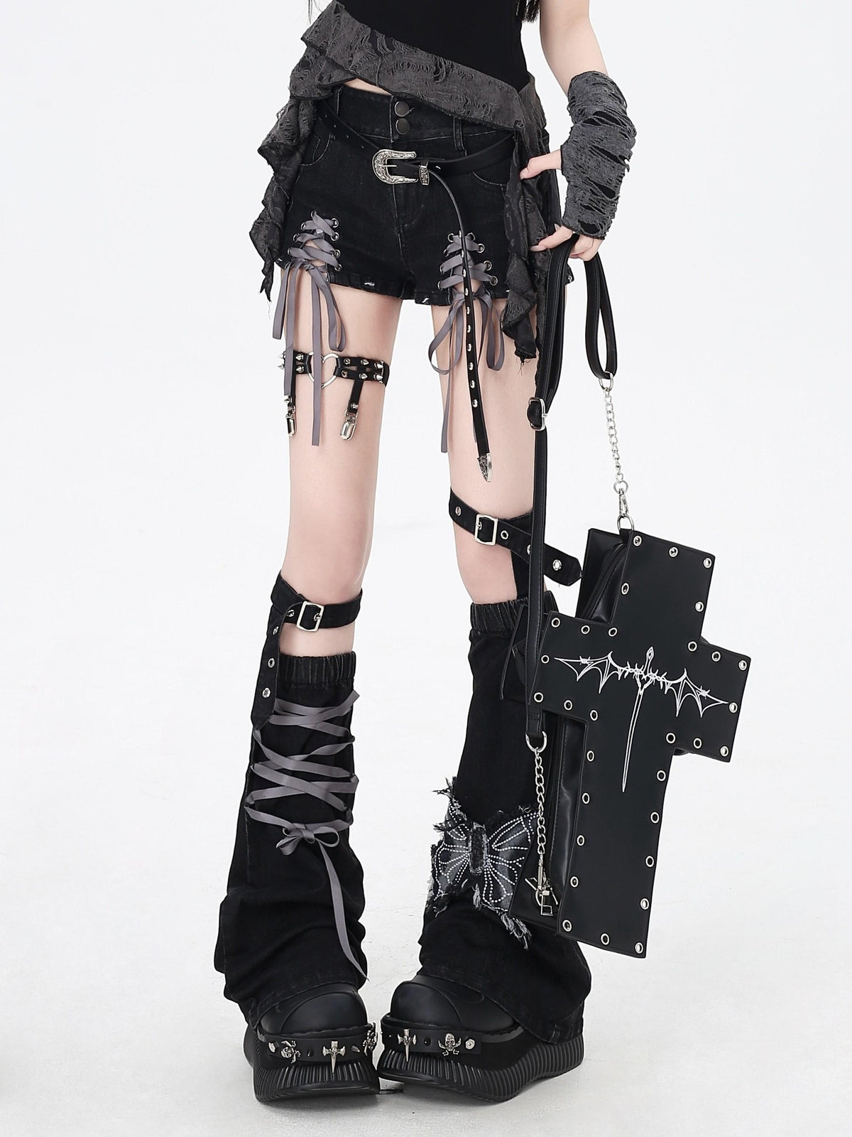 Crazy Girl Long Leg Niche Lace Up Low Waist Skinny Women&