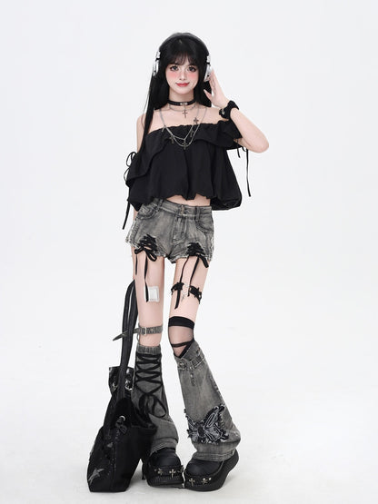 Crazy Girl Long Leg Niche Lace Up Low Waist Skinny Women&