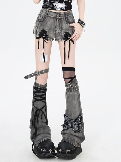 Crazy Girl Long Leg Niche Lace Up Low Waist Skinny Women&