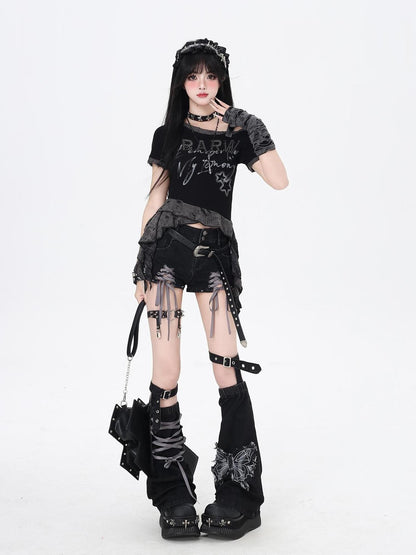 Crazy Girl Long Leg Niche Lace Up Low Waist Skinny Women&