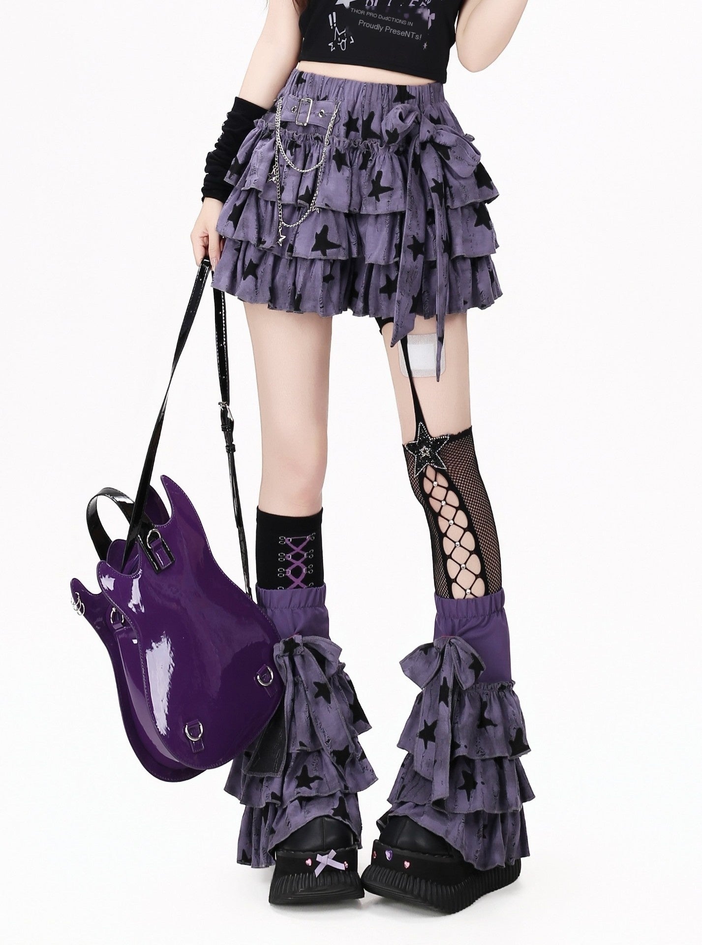 Crazy_Girl_Low_Saturation_Printed_Distressed_Ripped_High_Waist_Tiered_Women&