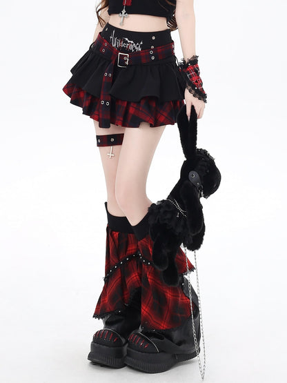 Crazy Girl Millennial Plaid Tie Print High Waist Women&