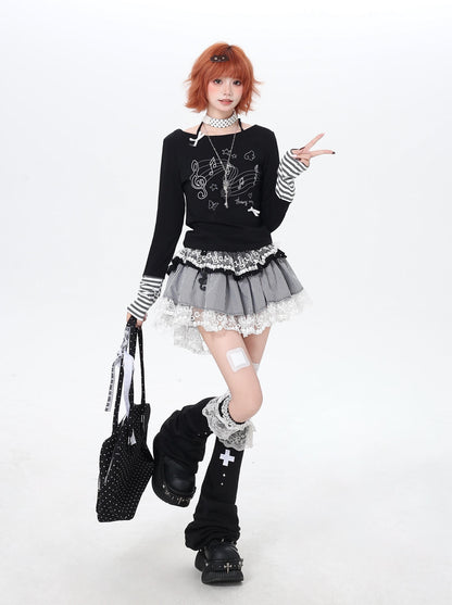 Crazy_Girl_Musical_Note_Lace_Houndstooth_High_Waist_Women&