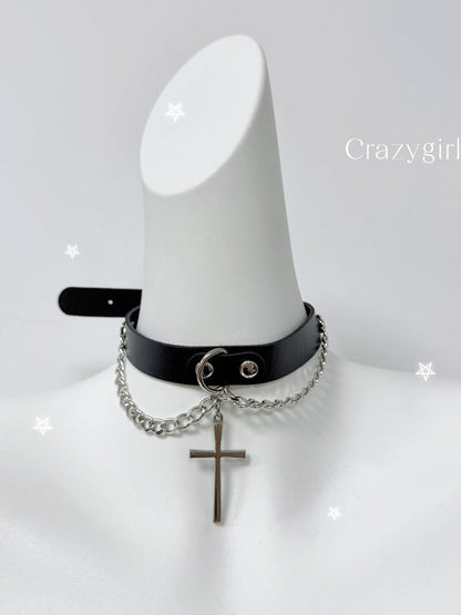 Crazy Girl Niche Subculture Cross Chain Sweet Cool Women&