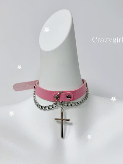 Crazy Girl Niche Subculture Cross Chain Sweet Cool Women&
