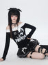 Crazy_Girl_One_Shoulder_Lettered_Patchwork_Cropped_Slim_Women&