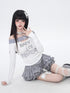Crazy_Girl_One_Shoulder_Lettered_Patchwork_Cropped_Slim_Women&