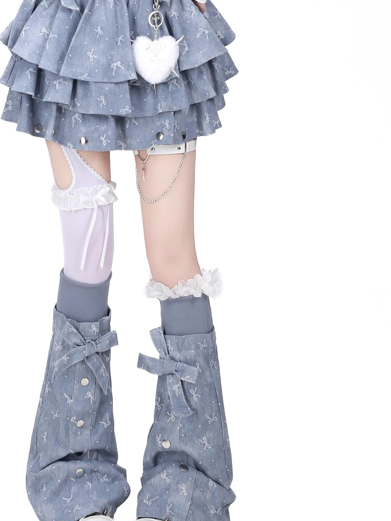 Crazy Girl Original Niche Bow Jacquard Puffed High Waist Women&
