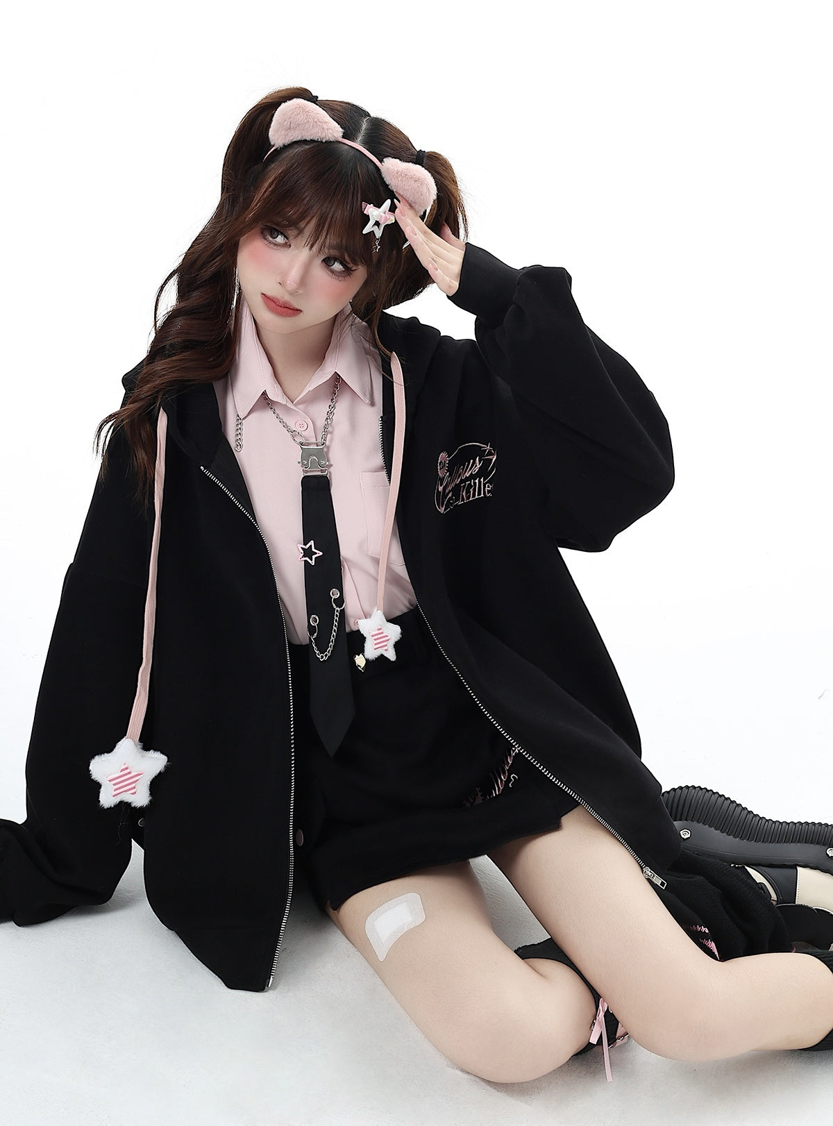 Crazy_Girl_Petite_Fleece_Lined_Hooded_Midlength_Loose_Fit_Breathable_Women&