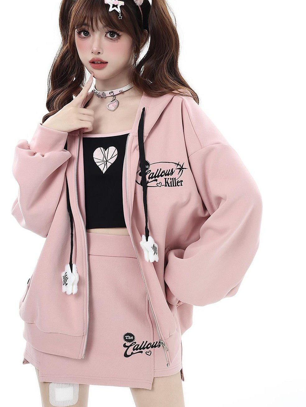 Crazy Girl Petite Fleece Lined Hooded Midlength Loose Fit Breathable Women&