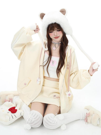 Crazy Girl Petite Fleece Lined Hooded Midlength Loose Fit Breathable Women&